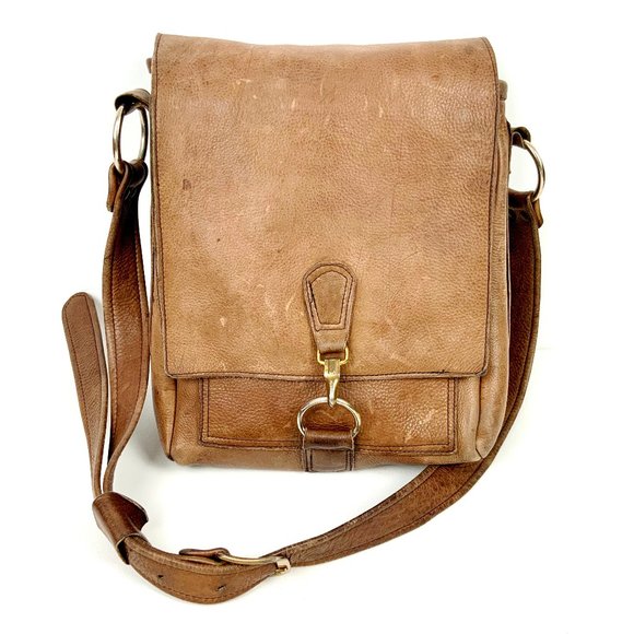 Vintage Handbags - Vintage Leather Cowhide Crossbody Messanger Bag